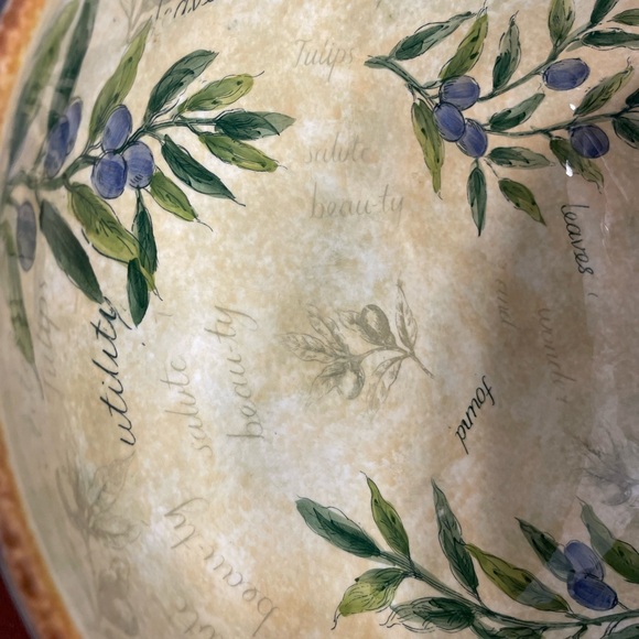 Olive Design Ceramic Italian Pasta Serving XL Rasp Bowl - Picture 2 of 4